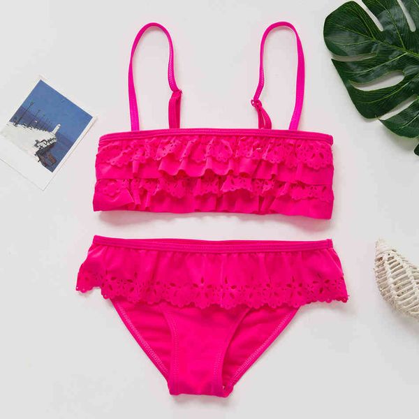 

2021 new two tankini suits for girls children swimwear bathing suit 2-12 years swimsuit biquini infantil g1-cz939in