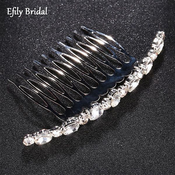 

hair clips & barrettes efily wedding accessories crystal bridal luxury comb sliver color rhinestone jewelry bride headdress bridesmaid gift, Golden;silver