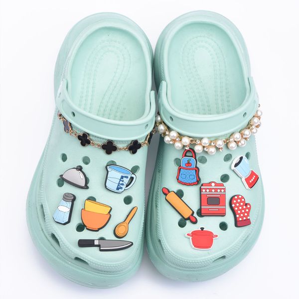 

wholesales half price discount kitchen tools shoe charms kids clog charm, White;pink
