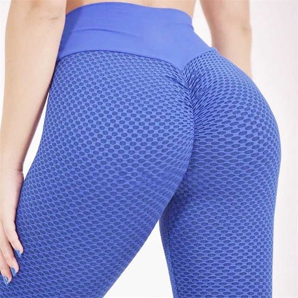 Mulheres cintura alta Leggings No See Through Thick aptidão Legging Butt Lift Seamless Legins Workout Gym Scrunch Booty Push Up Pants 211108