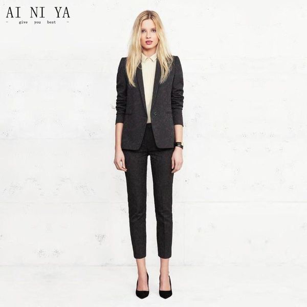 

elegant black 2 piece blazer floral slim women business work suits female for evening party tuxedo ladies formal trouser women's two pa, White