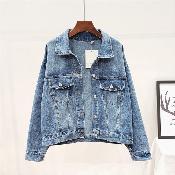 

women's jackets harajuku oversized female loosely denim vintage jacket boho embroidered jean streetwear cowboy boyfriend outwear q24j, Black;brown