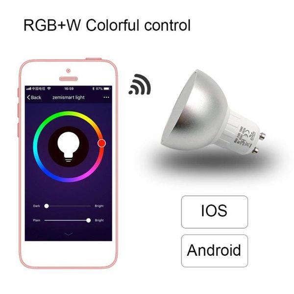 

bulbs gu10 wifi smart light 5w rgbw led lamp dimmable ,compatible with alexa & google home ,app remote control arrival