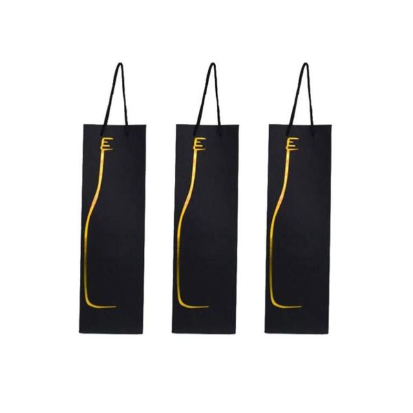 

gift wrap 12pcs premium bags single bottle tote hand bag(gold)