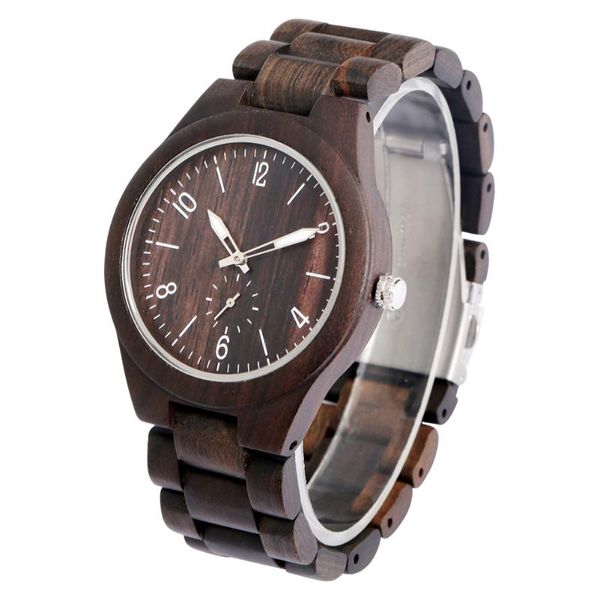 

wristwatches delicate ebony case men's wood watches generous wooden strap watch elegant dial wristwatch custom reloj para hombre, Slivery;brown