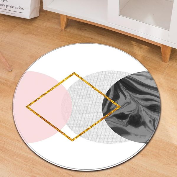 

carpets 3d art printing ice cream geometric non-slip round small floor mat bedroom living room home decoration