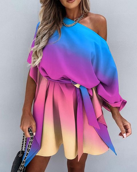 

casual dresses elegant women midi dress 2021 long sleeve vintage floral print all over v-neck fold pleated, Black;gray