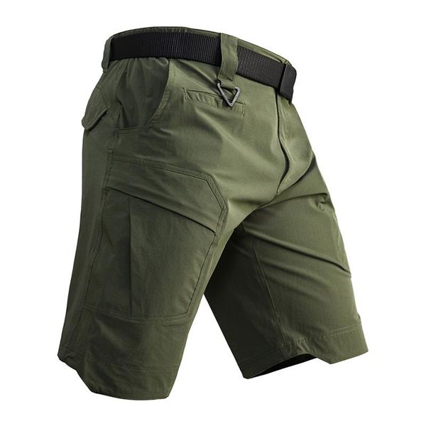

men's shorts military tactical stretch army combat cargo short male multi pocket waterproof work pants s-3xl, White;black
