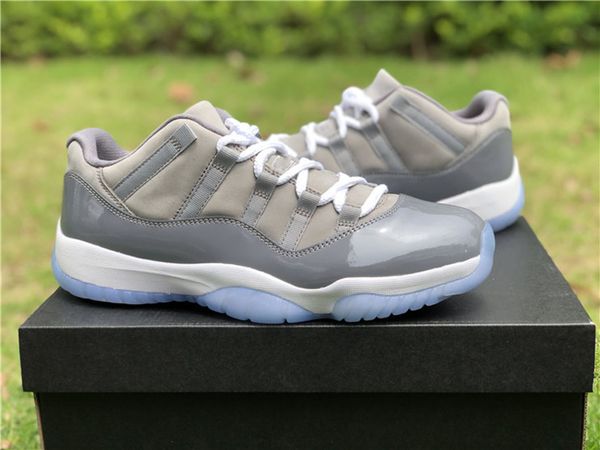 

jumpman 11 low cool grey basketball shoes real carbon fiber 11s trainer sports stylist fashion sneakers come with box