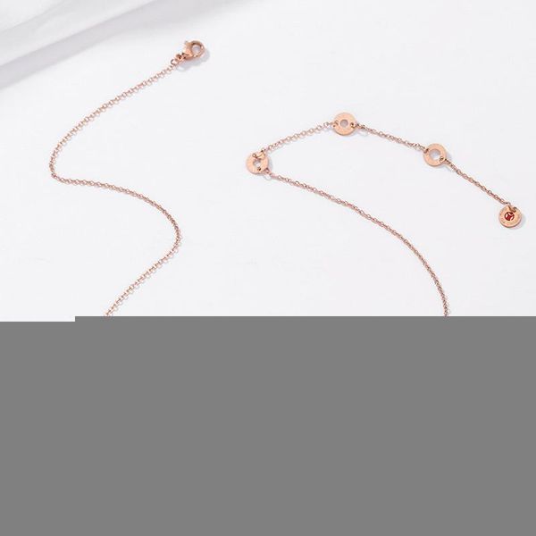 

chains titanium steel necklace female fashion small waist spring ceramic items rose gold color little red man gift, Silver