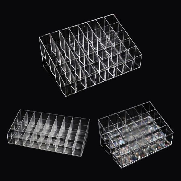 

jewelry pouches, bags transparent cosmetic storage box 24/36/40 grid display stand makeup organizer, Pink;blue