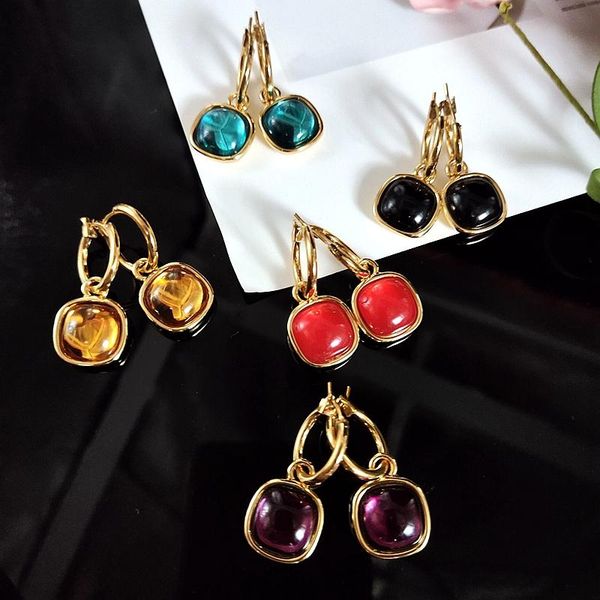 

dangle & chandelier fashion lady multicolor crystal candy 18k real gold plated european american style personalized earrings, Silver