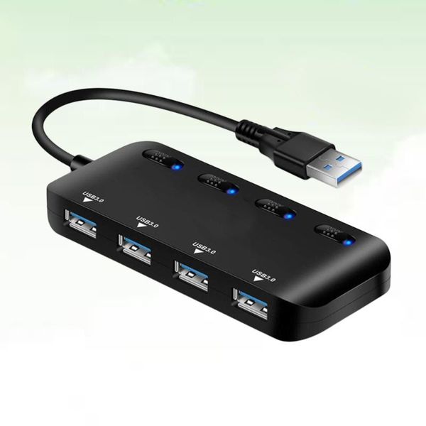 

hubs usb hub 3.0 4-port high data for lapcomputer phone tablet (black)