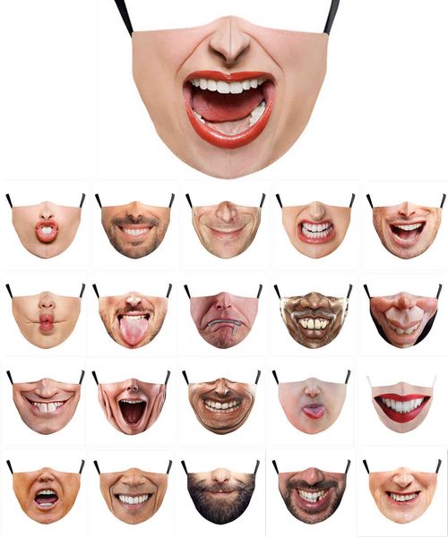 

creative 2021 fashion facial exprsion cotton mask can put filter element