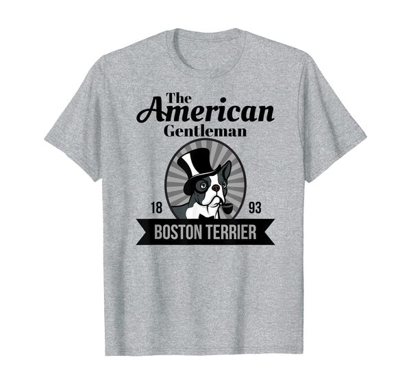 

adorable boston terrier american gentleman t-shirt, White;black