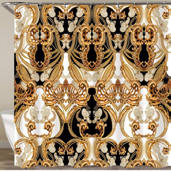 

shower curtain,eamless baroque pattern,waterproof bath curtains polyester decorative shower curtains art deco for bathroom with