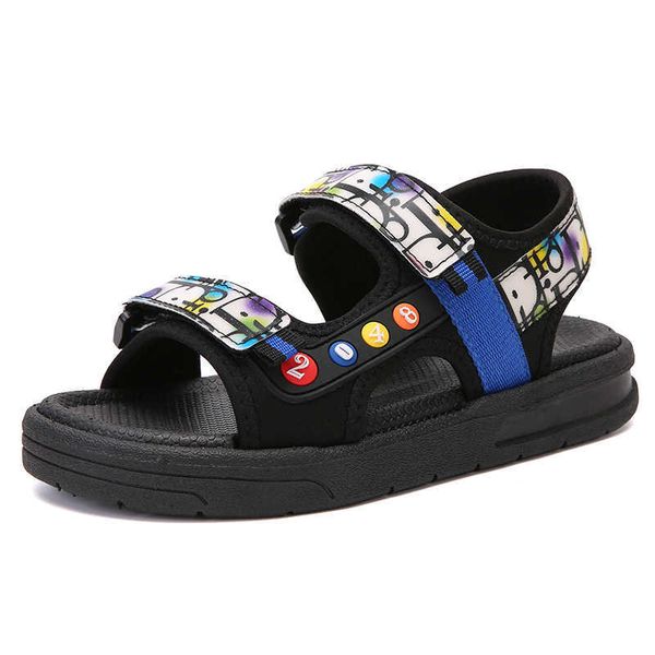

arrival kids shoes boys and girls slides children summer beach sandals eur size #27-38 210712, Black;red