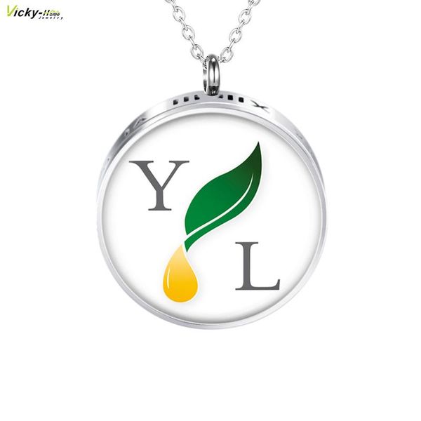 

pendant necklaces enamel locket necklace jewelry screw stainless steel essential oil diffuser for women man, Silver