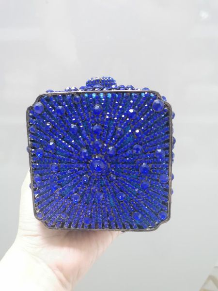 

evening bags blue green purple gold square woman's bag lady rhinestone party dinner wedding elegant clutch wallet female prom handbag