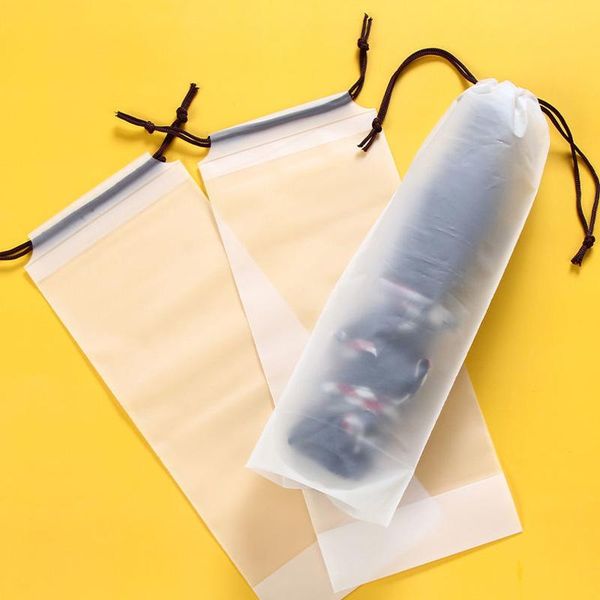 

storage bags reusable umbrella bag waterproof drawstring cover matte translucent plastic home organizer