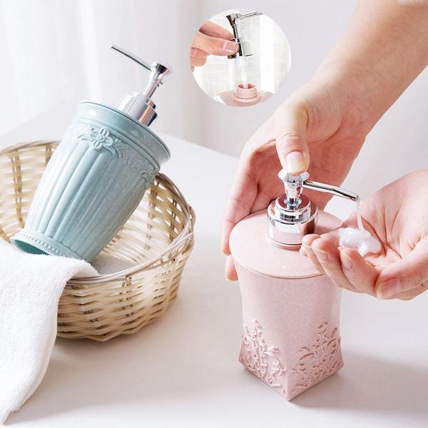 

liquid soap dispenser european style carved shower gel bottled hand bottle storage box press type small shampoo household items