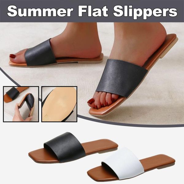 

classics women's summer footwear solid non-slip flip flops woman shoes breathable slaps women zapatos de mujer flat slipper slippers, Black