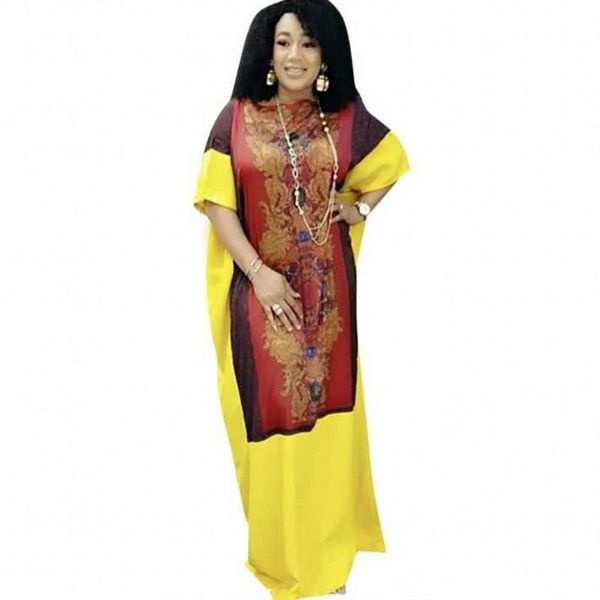 

ethnic clothing fashion dashiki print african dresses for women loose oversize boubou arrival soft fabric party vestidos robes dress, Red