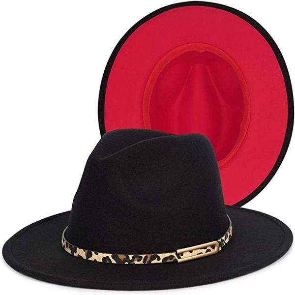 Grau Rosa Patchwork Frauen Wollfilz Fedora Hut Einfache Unisex Baumwolle Polyester Breite Krempe Männer Fedora Panama Hüte