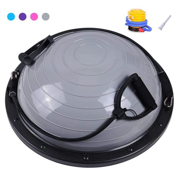 

yoga pilates fitness ball board with resistance bands stability workout strength exercise physical therapy balls