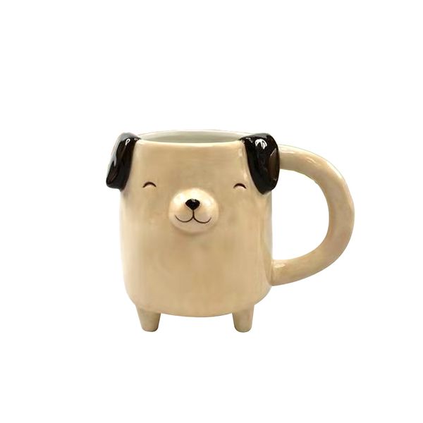 

three-dimensional animal mug creative personality puppy home office drinking water ceramic cup white cute fashion