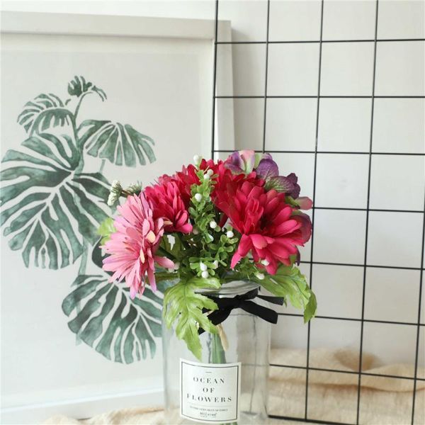 

decorative flowers & wreaths artificial flower bouquet simulation gerbera fashion home garden bride diy wreath material wedding banquet deco