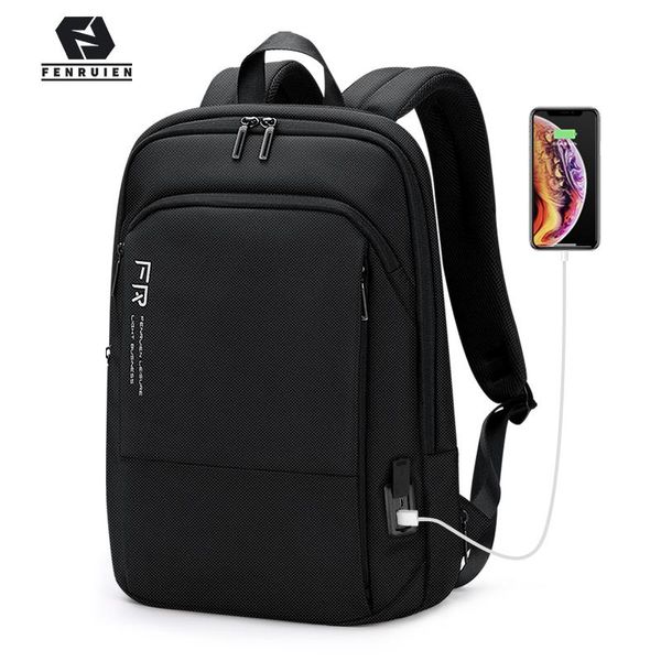 

backpack fenruien 2021 thin men 15.6 inch lapbackpacks expandable waterproof ultralight business backpacking for office
