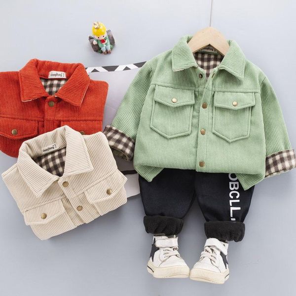 

children fashion clothes suit winter autumn kids warm girls thicken coat pants 2pcs/sets baby toddler clothing infant sportswear sets, White