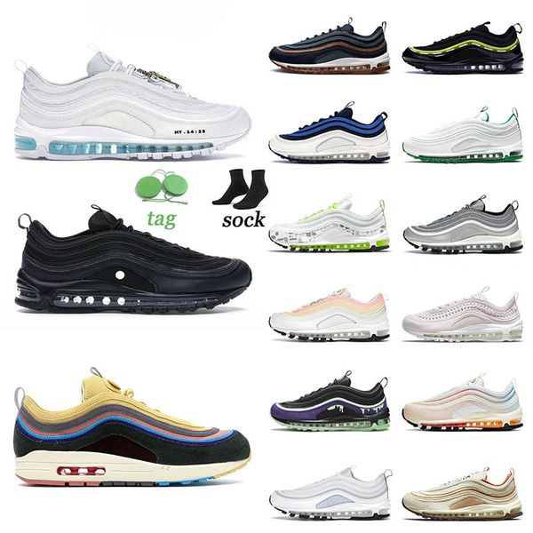 

men running shoes air max 97 womens fashion ghost black white mschf x inri jesus silver iridescent sean wotherspoon new desinger sneakeres t