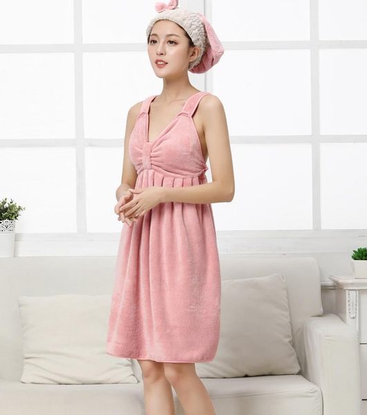 

towel home textile women absorbent microfiber wearable bath dress ladies fast drying beach spa magical nightwear sleeping
