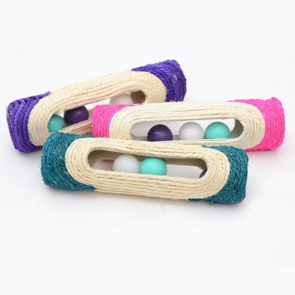 

cat toys idyllife sisal roller toy with squeak balls for cats kittens funny interactive chew ropes playing scratching board pet