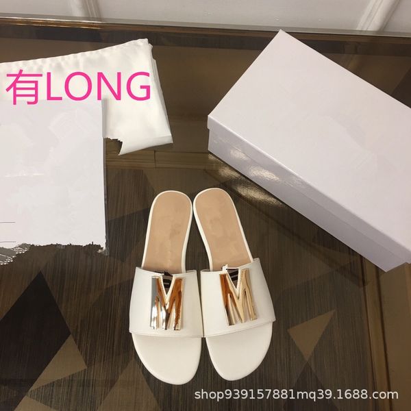 

wholesale fairy wind beach sandal 2021 summer m-button flat slippers for female stars luxurysss designersss shoes yw, Black