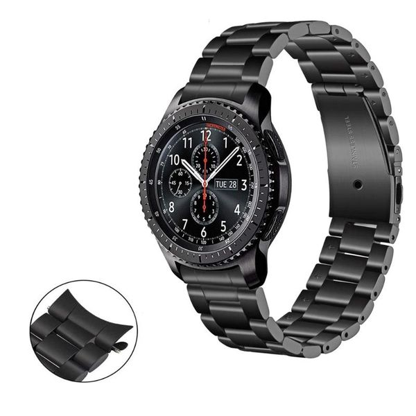 

watch bands no gap wristband for samsung galaxy 3 45mm band 22mm stainless steel loop bracelet 46mm/gear s3 strap, Black;brown