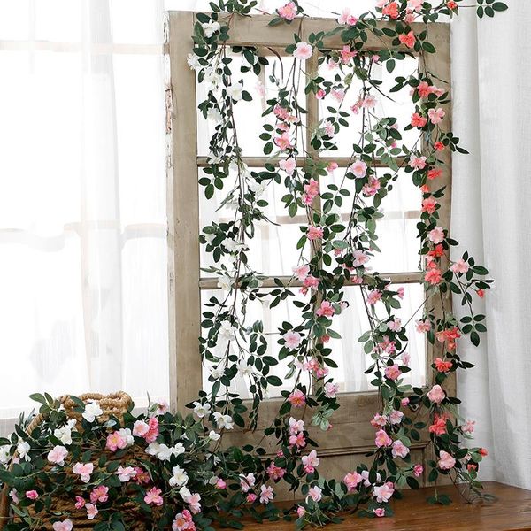 

decorative flowers & wreaths simulation roses rattan wedding wall background decoration artificial flower el welcome festival party