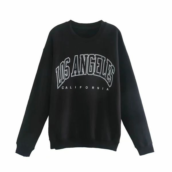 

hoodiesfashion women's 2021 spring and autumn new bm same letter printed round neck pullover loose long sleeve sweater fashion, Black