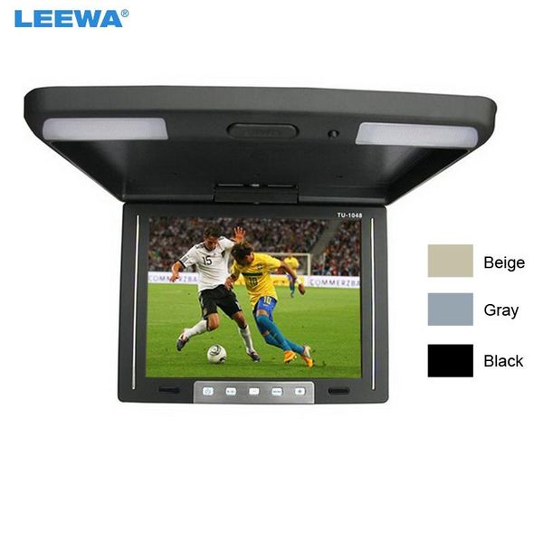 

car video leewa black, grey, beige 10.4" inch roof mounted tft lcd monitor 2-way input flip down for choice #ca1283