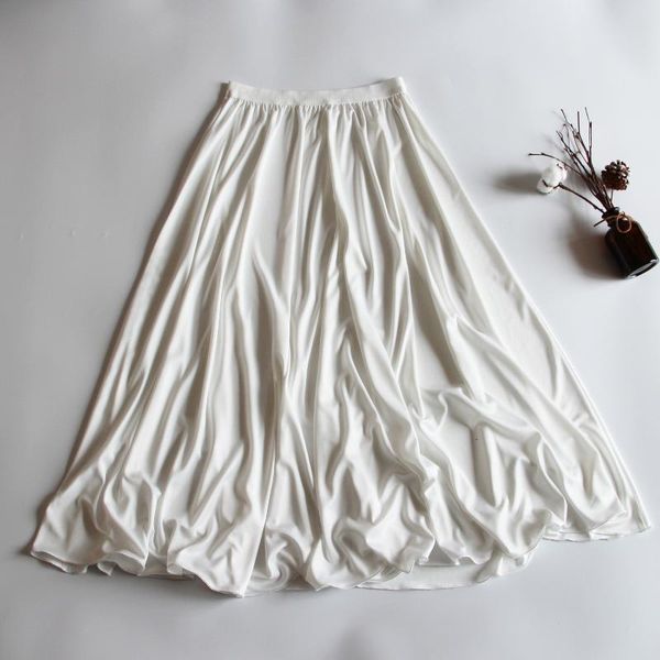 

hanfu long petticoat underskirt women plus size inner base skirt milk silk safety summer half slip dress a line 3m big hem women's slee, Black;red
