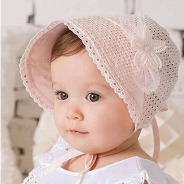 

hair accessories cute toddlers baby girls flower princess sun hat cap summer cotton bonnet for 5-24m, Slivery;white