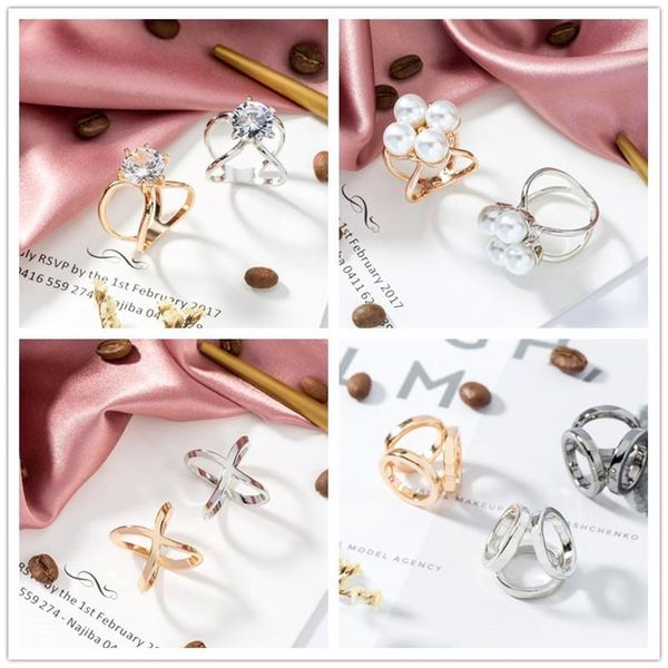 

pins, brooches fashion scarf clip metal for women bow shawl scarves buckle luxury crystal brooch jewelry wedding clothing accesories, Gray