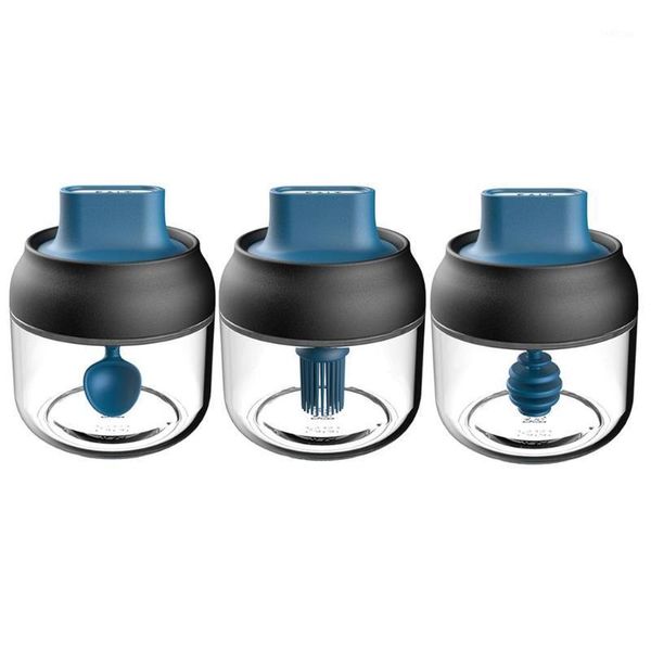 

storage bottles & jars moisture-proof glass spice seasoning bottle honey pots oil multifunction spoon lid integrated organizer