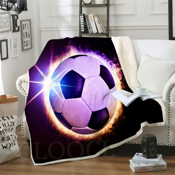 

cloocl blankets physical culture and sports soccer football 3d print hip-hop style sofa travel throw blanket teens plush quilt