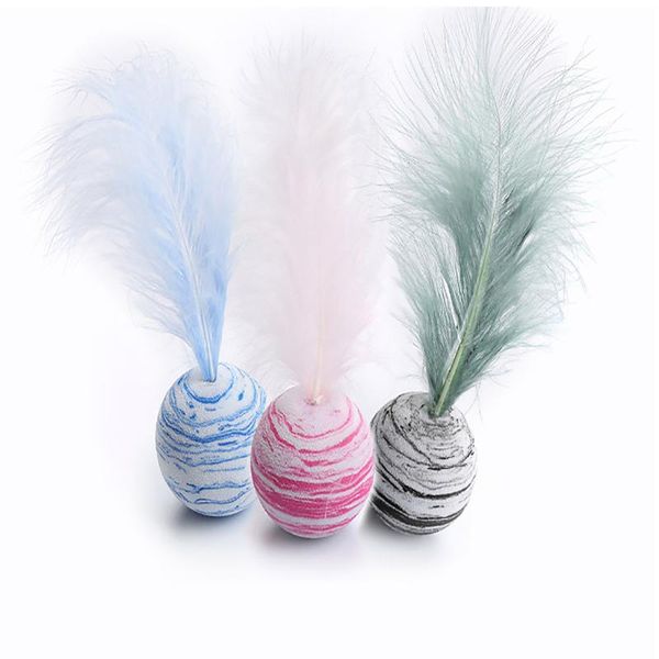 

cat toys foam ball with feathers for cats, funny toy stars, escape material