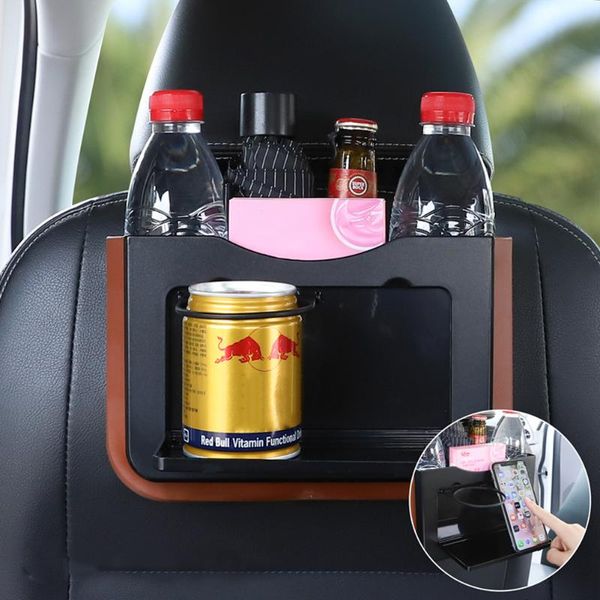 

car organizer foldable seat back storage box large capacity hanging case with snap auto drink holder basket for