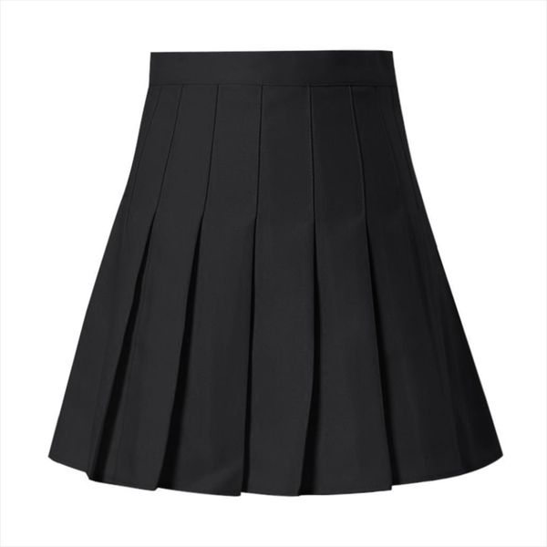 

fashion high waist pleated women skirts mini slim casual tennis, Black
