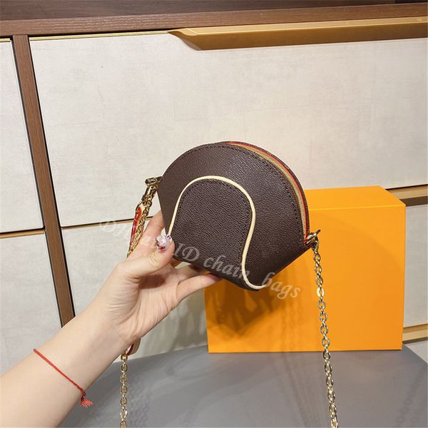 

2021 ss luxury designer joker mini shell bags contracted letter hardware 24k chains retro zipper wallets lady fashion cross body handbags